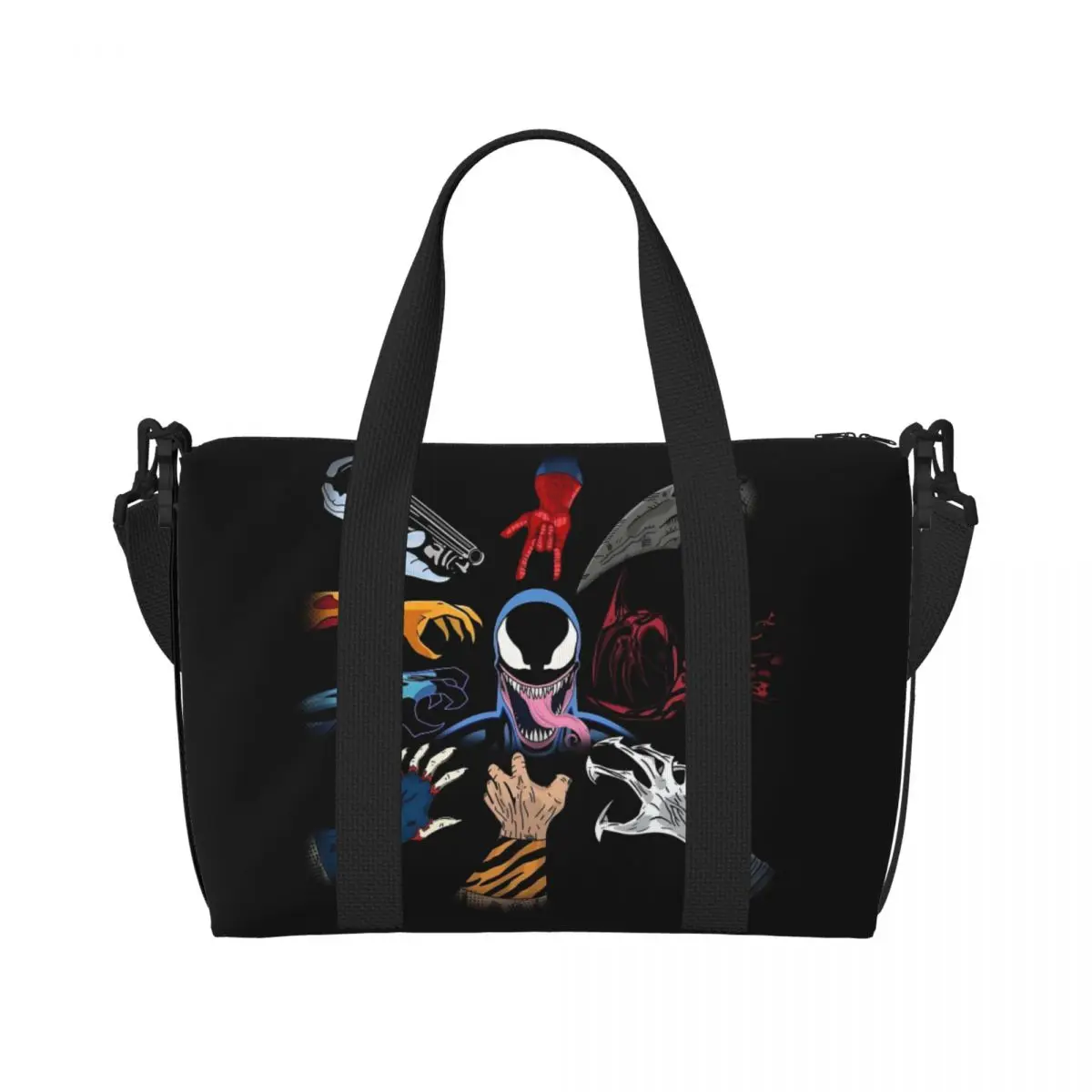 

Изготовленная на заказ сумка Venom для покупок, женская большая вместительная сумка для супергероя, тренажерного зала, пляжные дорожные сумки