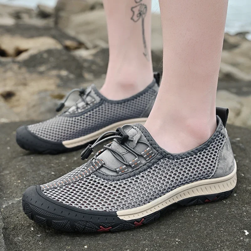 Shoes for Men Casual Breathable Mesh Shoes 2023 New Soft Men Sneakers Large Size Men Loafers Comfortable Outdoor Walking Shoes