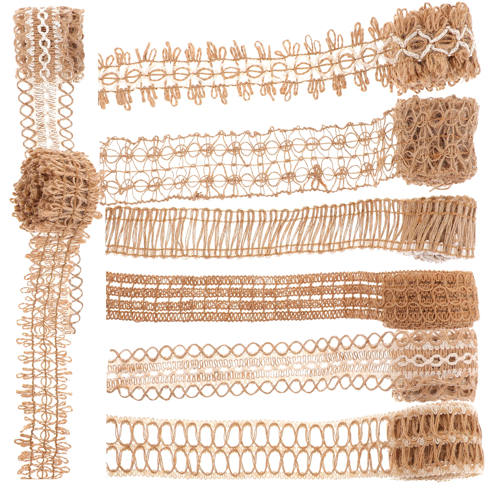 

8 Rolls 2m Burlap Ribbon Hemp Woven Jute Wrapping Wear resistant Multi function DIY Gift Accessories Christmas Decor