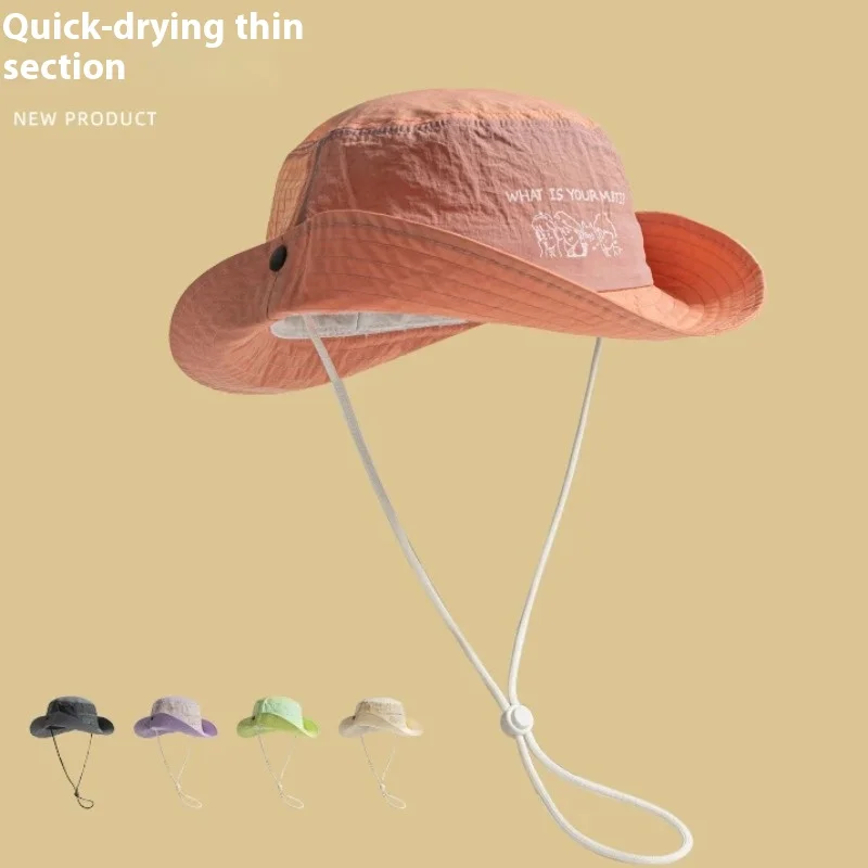 

New Light Breathable Sunscreen Bucket Hats Women Summer Outdoor Camping Casual Versatile Quick-drying Hiking Fisherman Caps