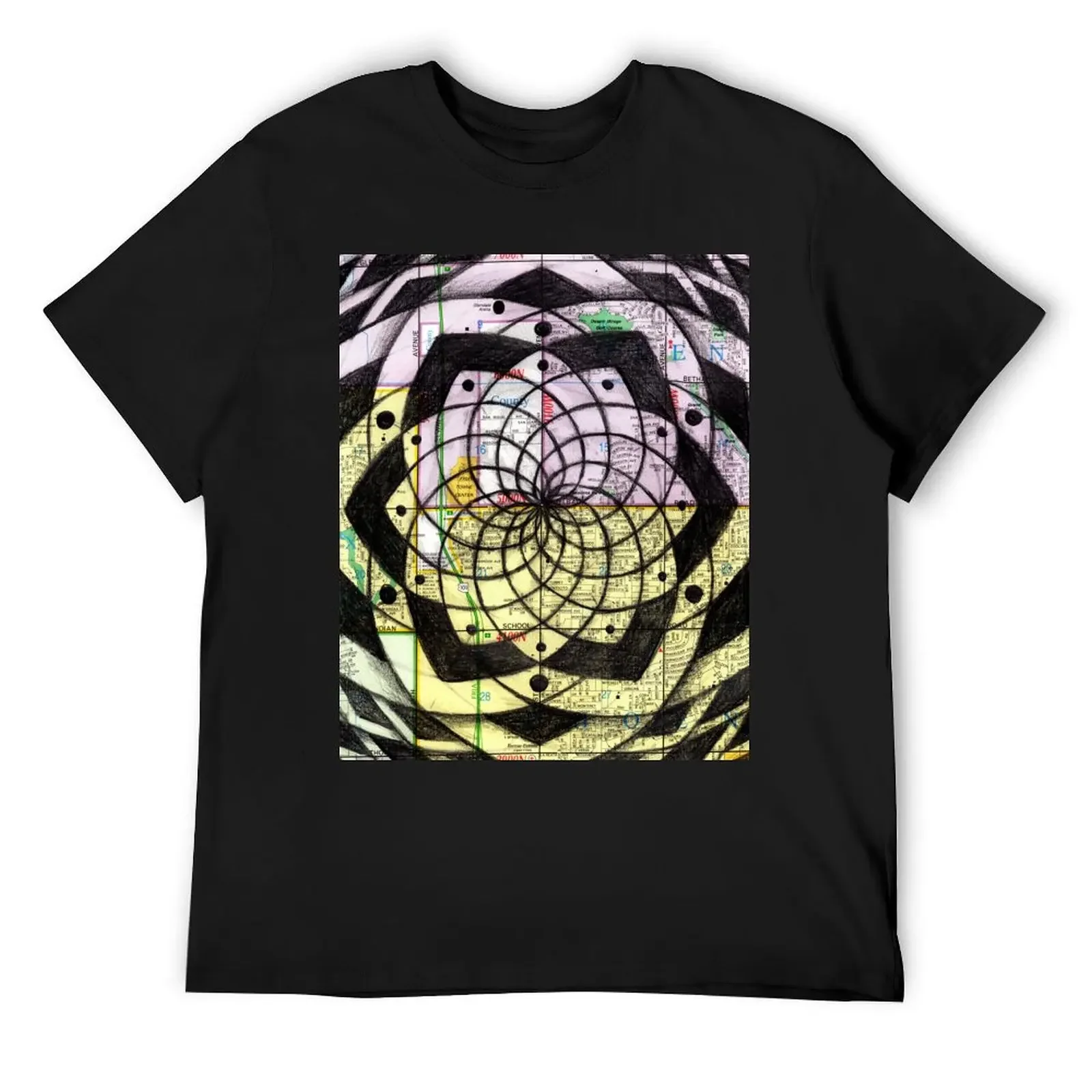

Map Series Drawing T-Shirt korean fashion customs design your own blacks t shirts for men