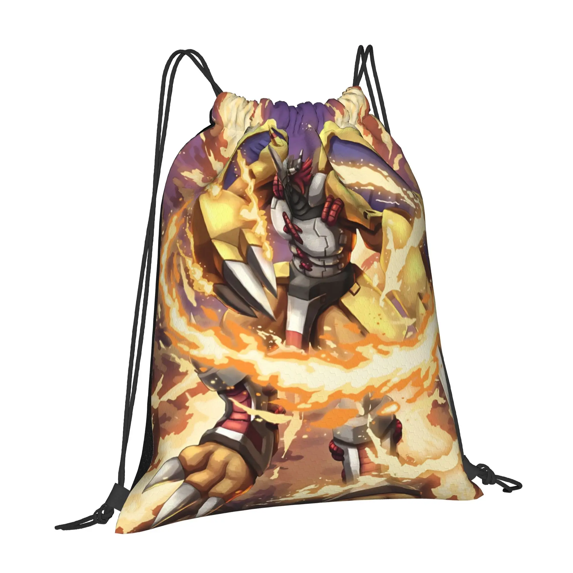 bag Pouch Digital Monster  Drawstring Bags Hiking Pouch Print Backpack Boy Girls School Shoe Bag