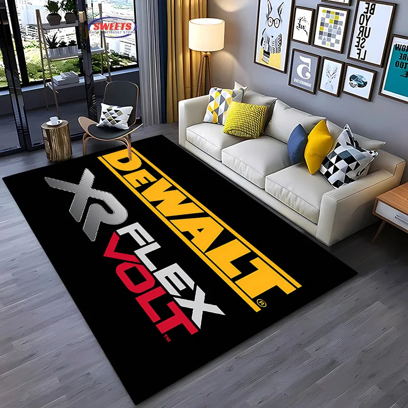 Stampa 3D Dewalt per camera da letto Soggiorno Corridoio Tappeto a strisce lunghe Tappeto morbido antiscivolo Divano Zerbino Tappetino per la decorazione della cucina di casa