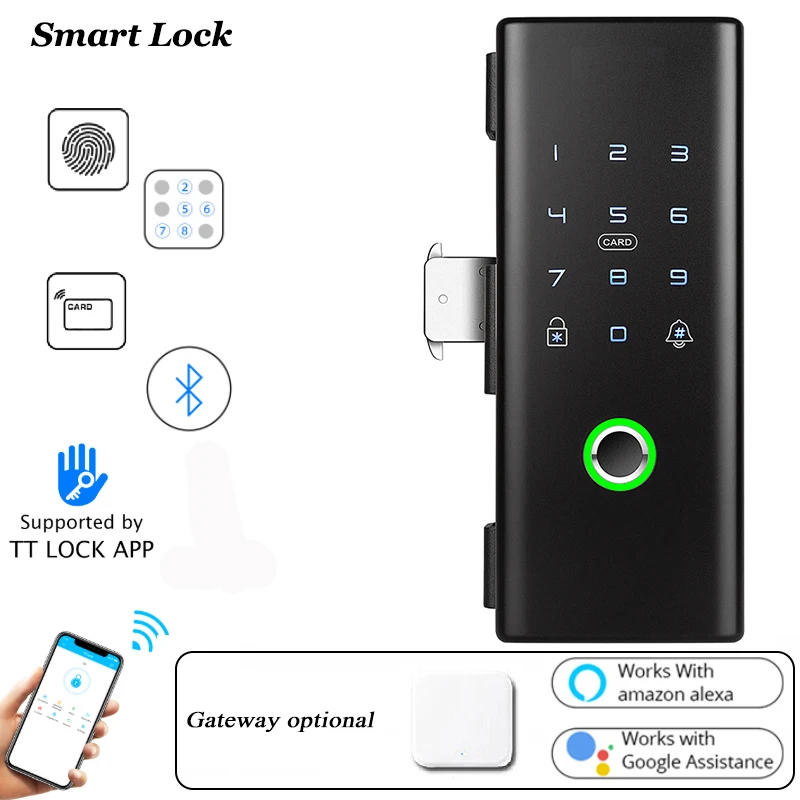 Bluetooth Smart Lock Door Wifi Alexa Sliding Glass Door Lock Wooden door Lock Hotel Fingerprint Lock TTLock Google Home