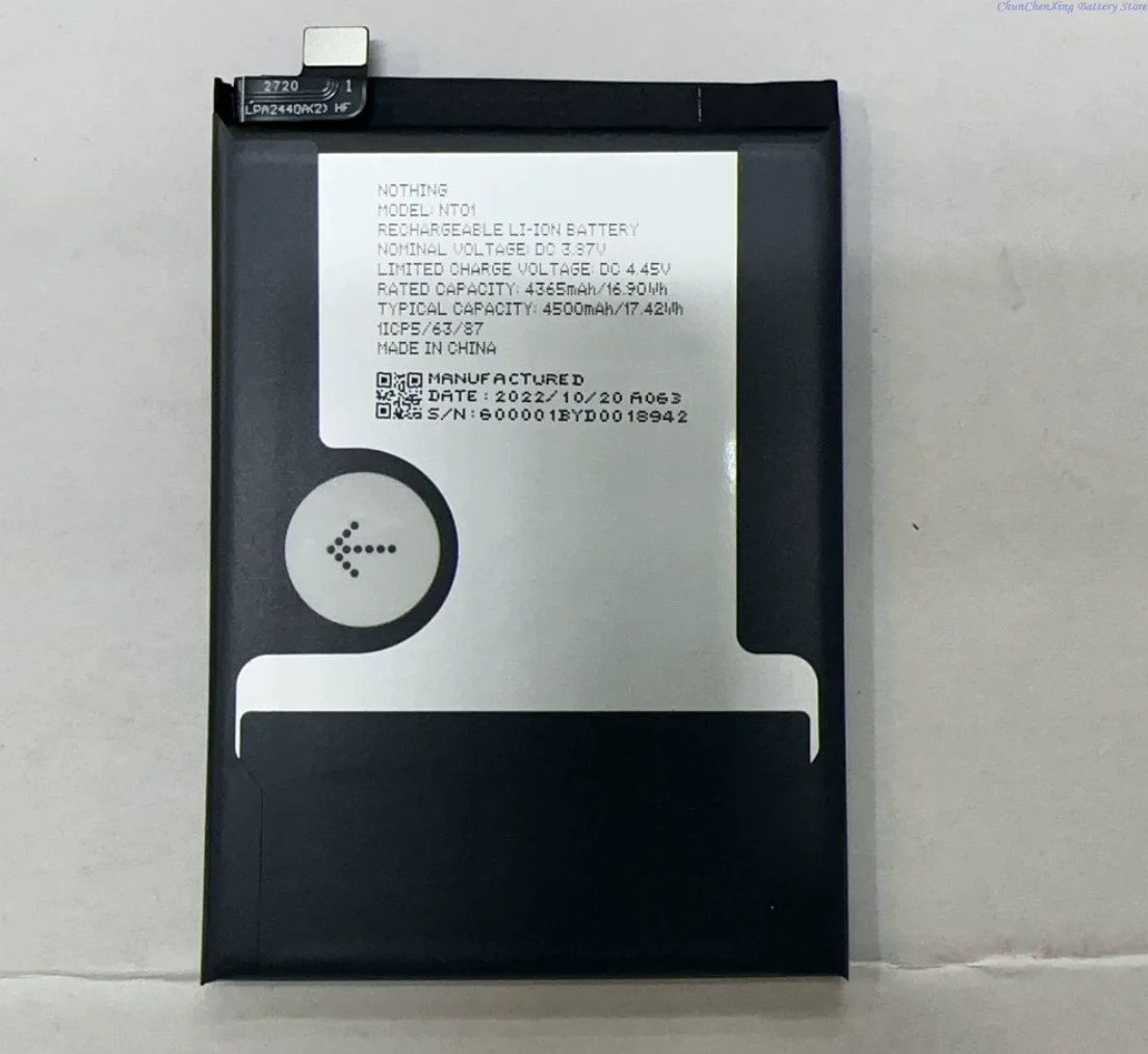 ALLCCX 3,87V 4500mAh Ersatz-Li-Ionen-Akku NT01 für Nothing Phone 1