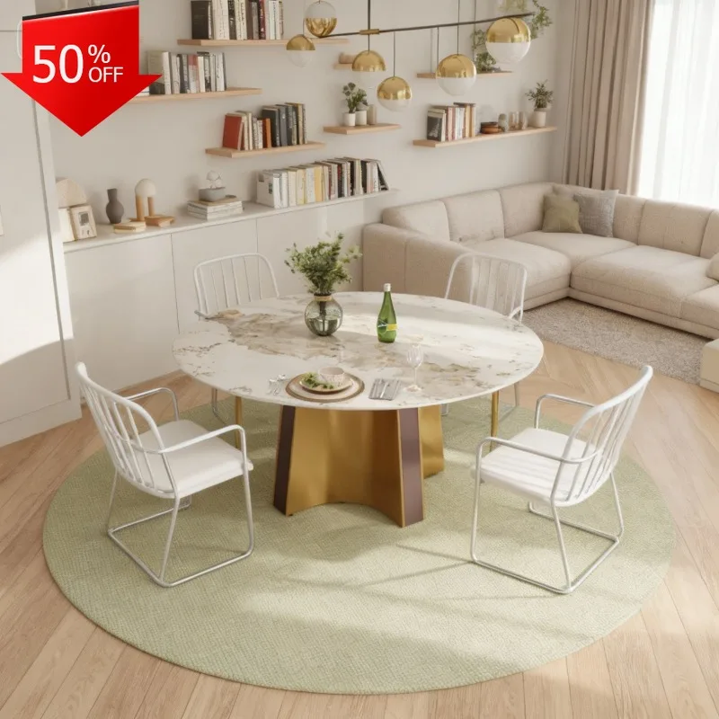 

Round Dining Table Extendable Kitchen Furniture Clearance Mid-century Complete Dining Room Bedside Tables Bedroom Chair Desk