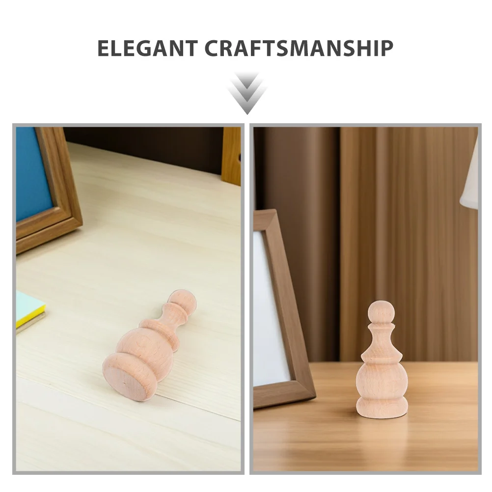 4 قطعة الخشب الصلب الزخرفية Finials منحوتة الدرابزين المغزل ل درابزين الدرج Diy بها بنفسك المشاريع الحرفية ديكور المنزل خشبية