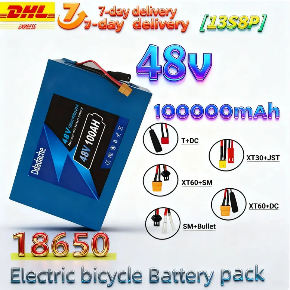 Image of 13S8P 48V 100Ah 18650 Lithium-Batteriepack ???? 10000mAh Große Kapazität, geeignet für 48V 250-1500W ???? Eingebautes BMS+54,6V 2A Ladegerät