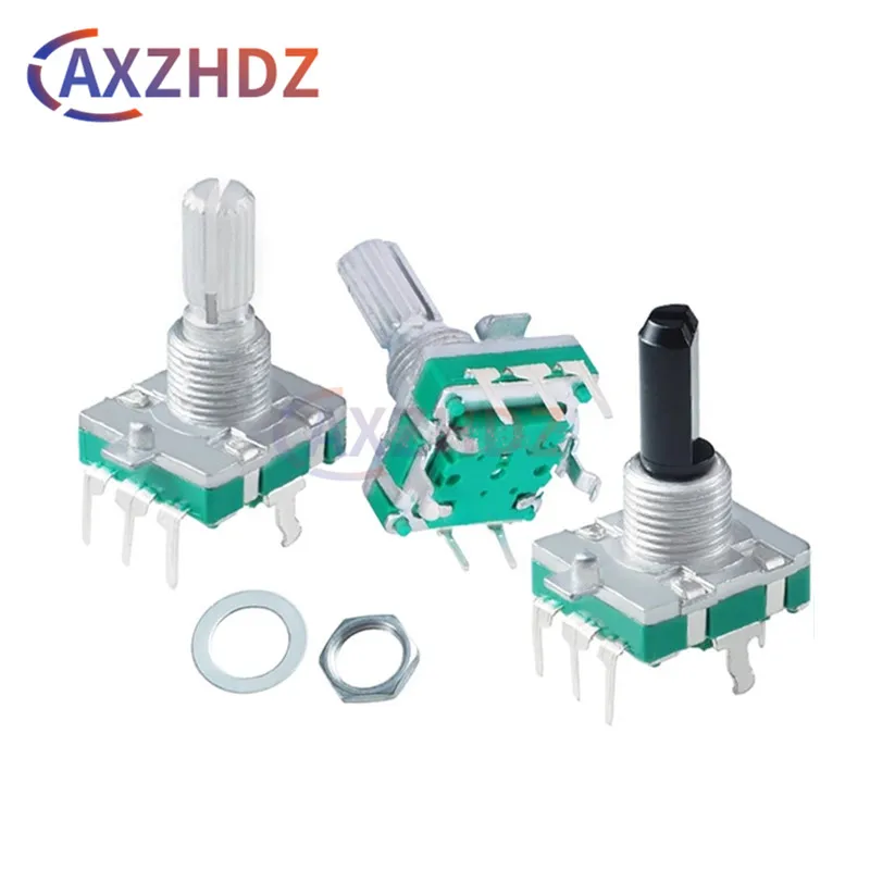 2PCS EC16 15/20mm 360 Degree Rotary Encoder Audio Encoder EC16 Coding 5Pin Handle Long 15MM Swich