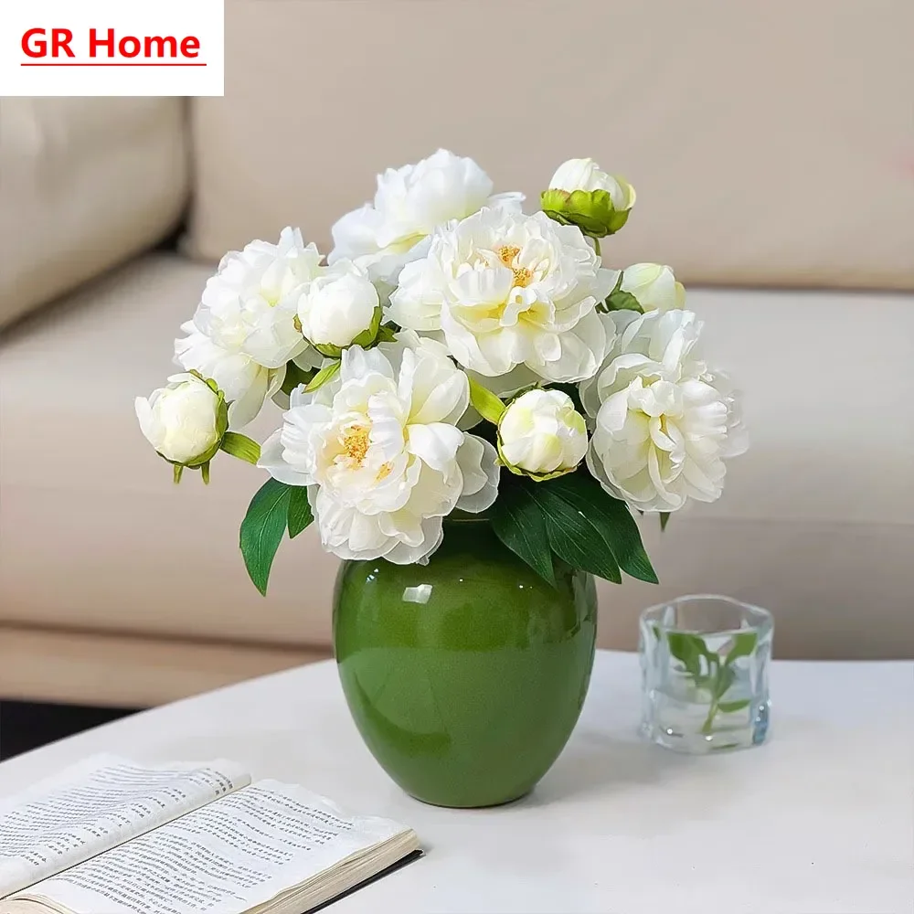 Exquisite Ice Crack Ceramic Vase, Light Tone Premium Home Decor, Stylish Floral Arrangement Vase for Home Use