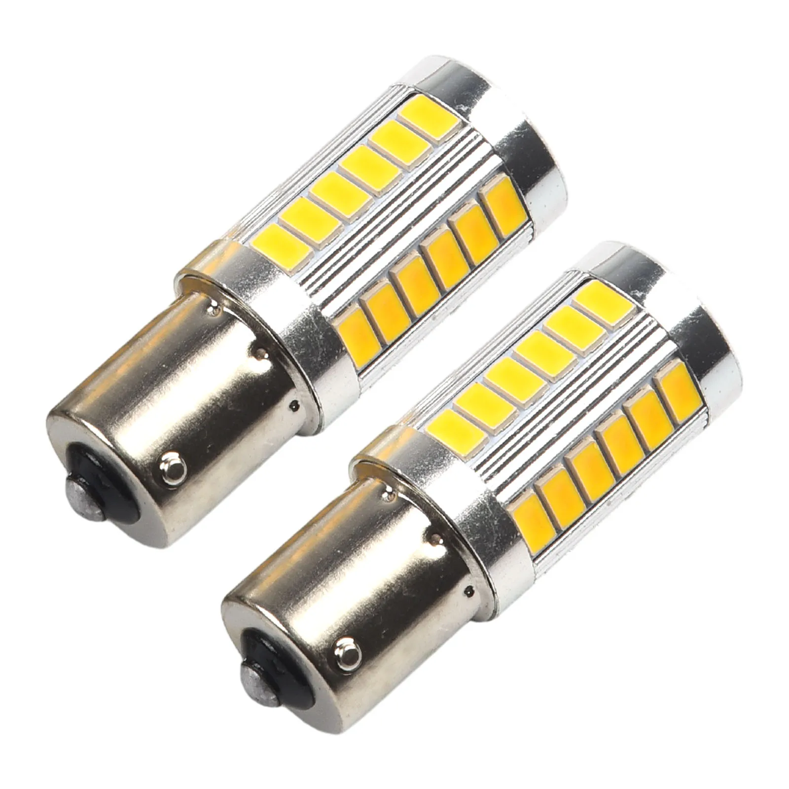 Illuminate Your Drive 4pcs Amber 1156PY BAU15S PY21W LED 33SMD Tail Turn Brake Reverse Signal Bulb Enhanced Brightness