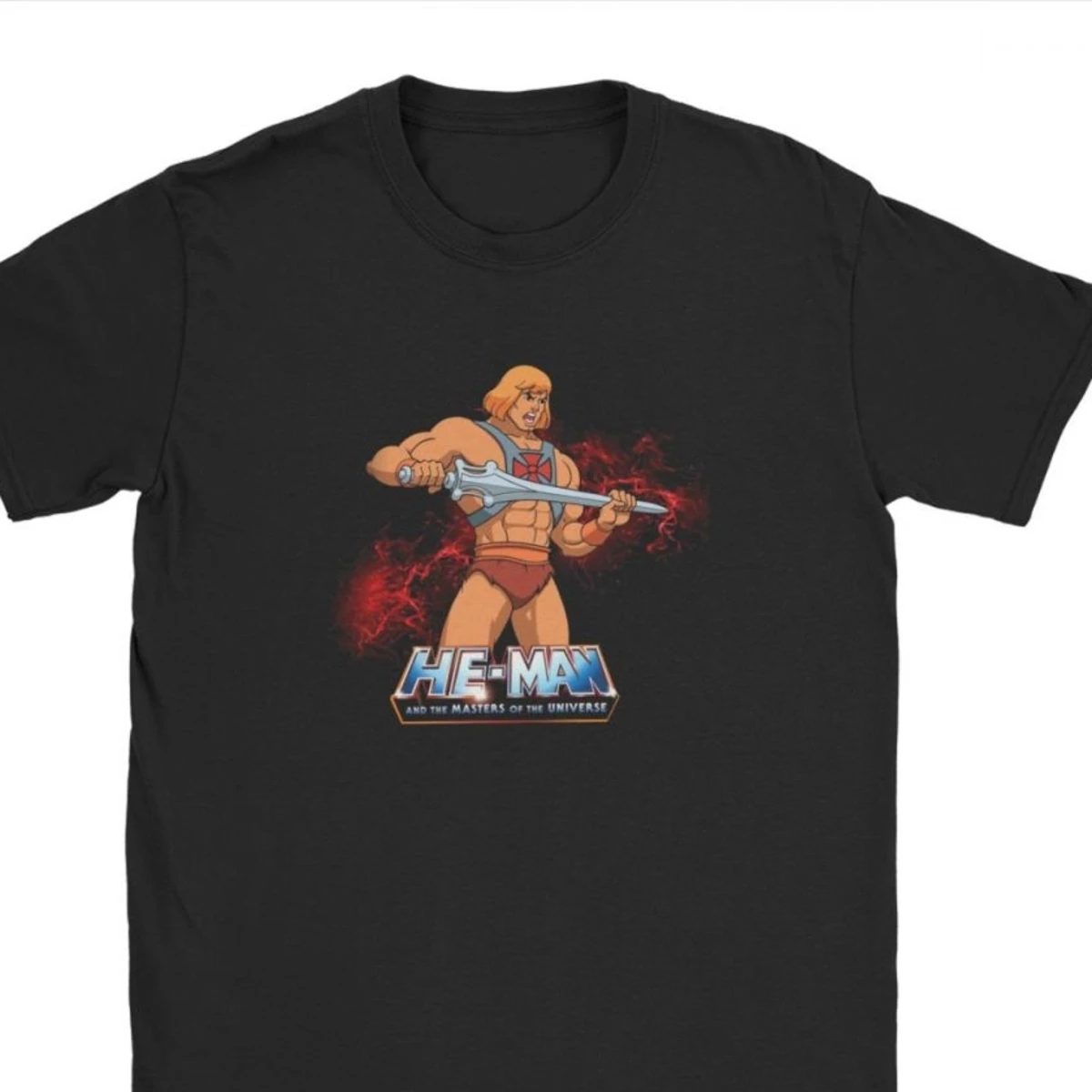 Men Tee Shirt He Man  Of The Universe Vintage Pure Cotton Tees Tshirts Crewneck Tops Big Size