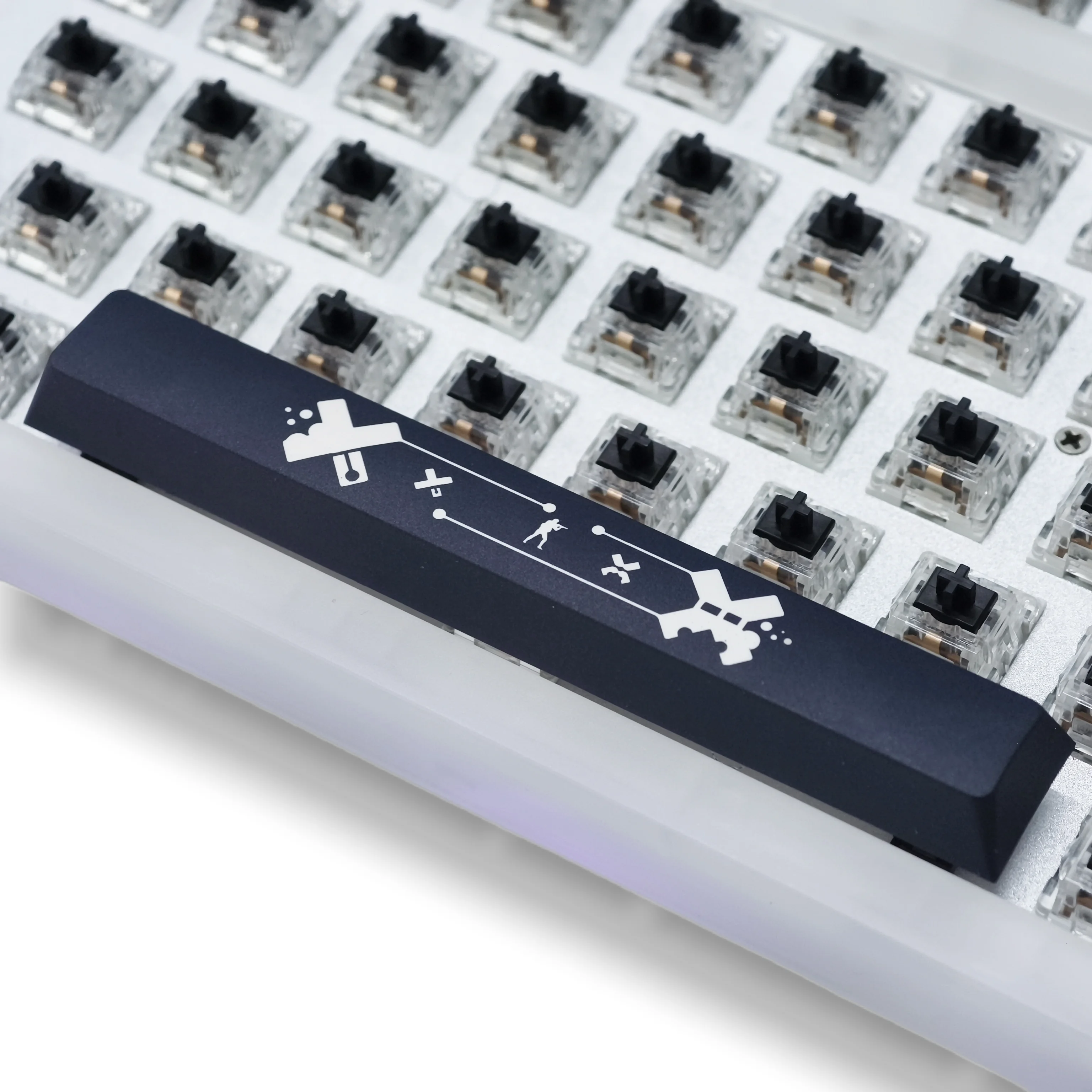 

8 Key/Set Black PBT Cherry Keycaps Dye-Sublimated Legends 6.25u SpaceBar ESC Entre Arrow 8 Keys Gaming Keyboard Accessories