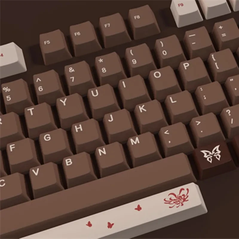 Kirsch profil Anime Pralinen Hutao Keycap pbt Farbstoff Sublimation Keycaps 141key für MX-Schalter mechanische Tastatur gmk67 68 75 87