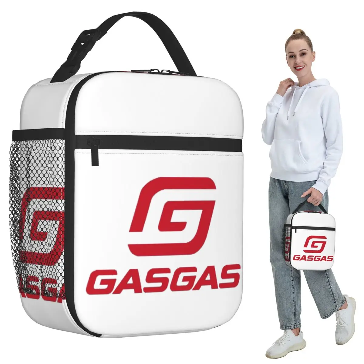 

Изолированная сумка для обеда с логотипом Gasgas в клетку для женщин, офисный холодильник, термосумка для еды, портативные ланч-боксы, контейнер