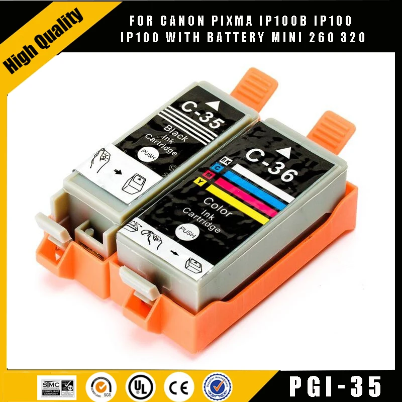 

einkshop Ink Cartridge PGI-35 PGI35 CLI-36 CLI36 Compatible pgi35 cli36 for Canon PIXMA IP100 iP110 IP100B TR150 Printer