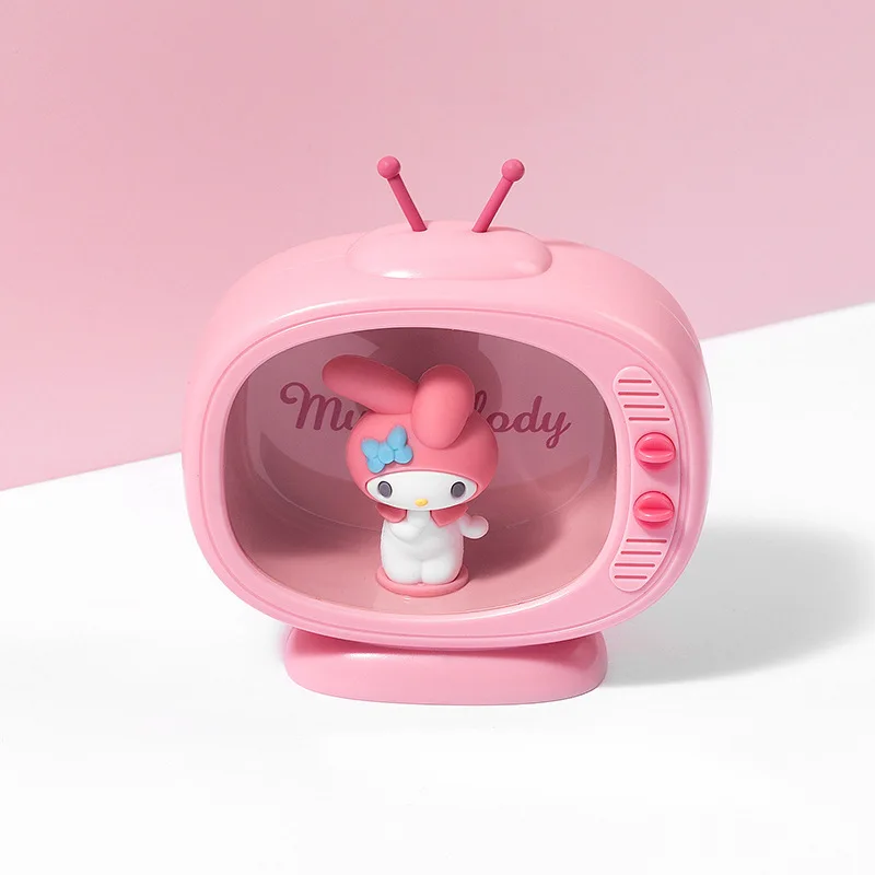 Kawaii Sanrio Anime Figure Cinnamoroll My Melody Hello Kitty Night Light Desktop Tv Model Decorate Ambient Light Christmas Gifts