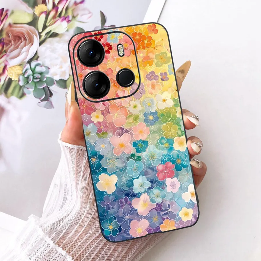 حافظة لهاتف Tecno Spark Go 2023 حافظة ناعمة على شكل فراشة على شكل زهرة شعبية من السيليكون لهاتف Tecno Pop 7 Pro Pop7 BF6 BF7 BF7h Coque #4