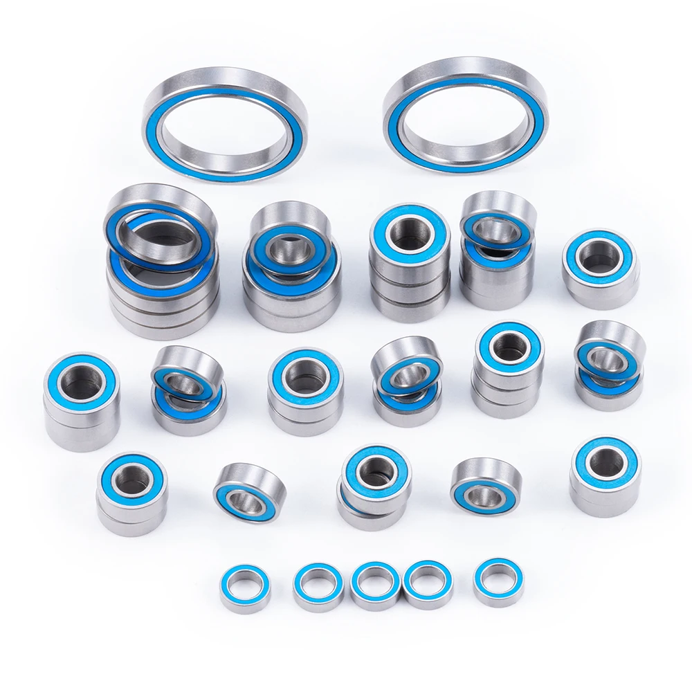 YEAHRUN 45 Pcs Wheel Hub Axle Blue Rubber Sealed Bearing Kit For 1/10 Summit RC Crawler Car Bearings Parts Accessories