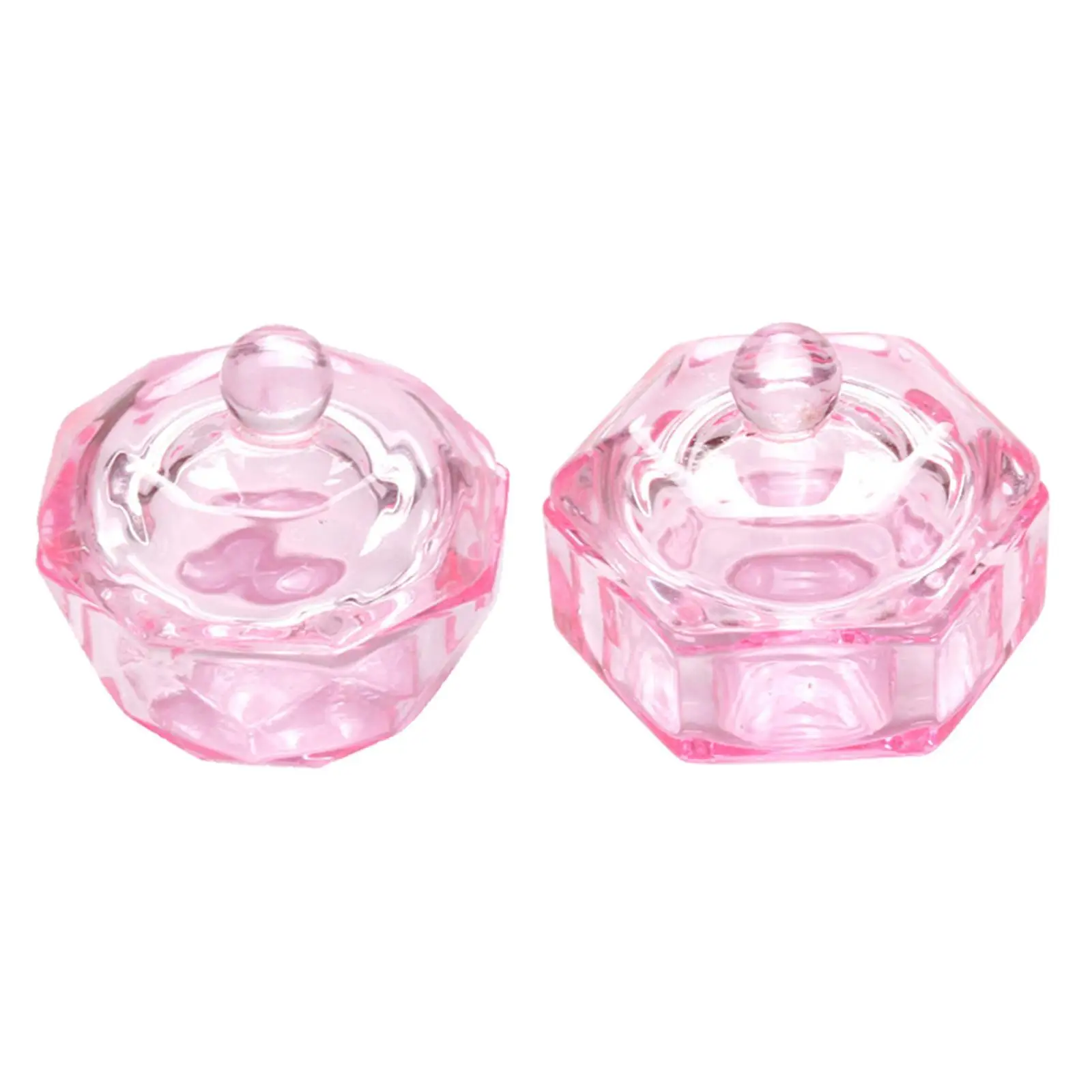 Glass Dappen Dish Bowl Pink Monomer Cups for Nail Art Acrylic Liquid Powder