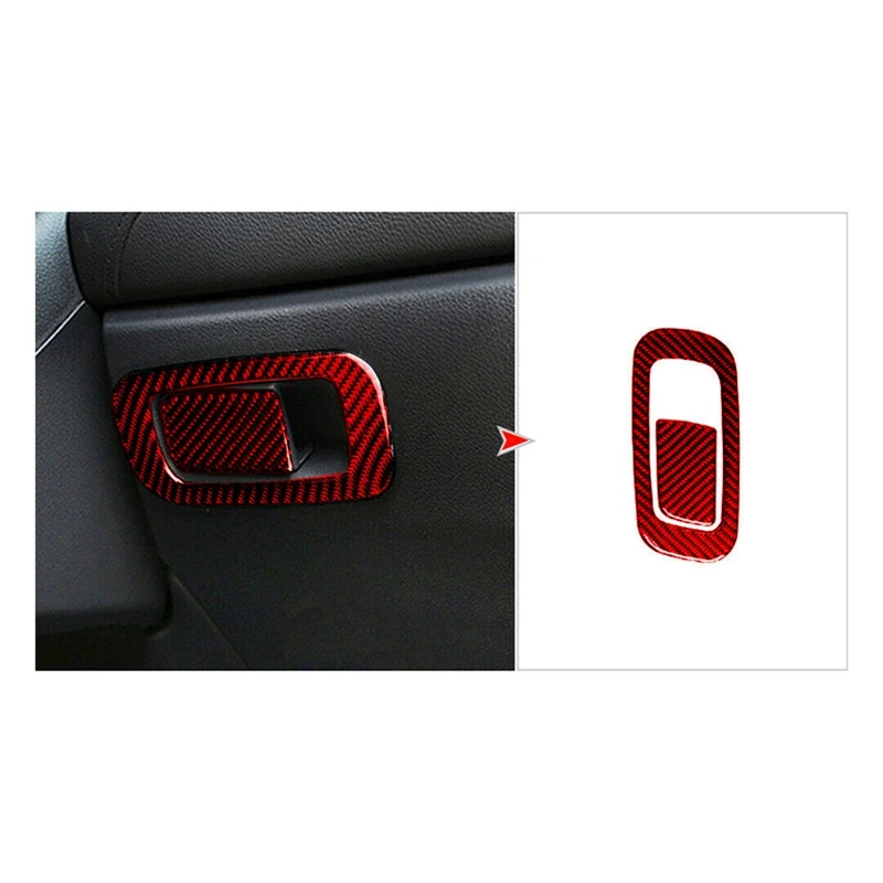 Maniglia interruttore Trim Sticker maniglia auto interruttore accessori ABS fibra di carbonio rossa per Honda Civic 10Th Gen 2016 2017 2018 2019