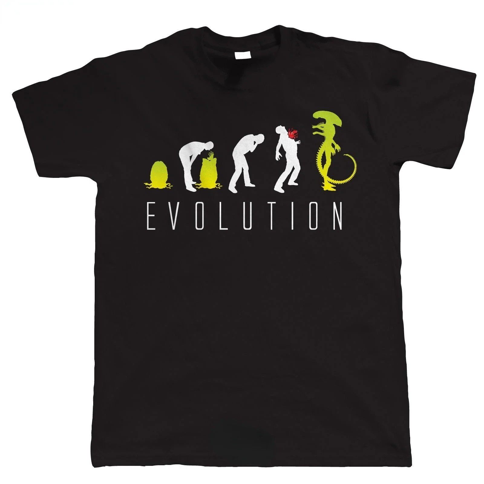 

heavyweight Man Fashion Funny Evolution of Alien Mens Sci-Fi- TShirt Men Leisure Tops Male Summer Oversized Tee Ropa Hombre