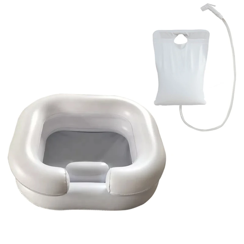 One Set Inflatable Hair Washing Basin for Bedside and in Bed