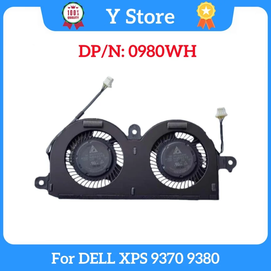 

Y Store 0980WH Оригинальный охлаждающий вентилятор для ноутбука DELL XPS 9370 9380, вентилятор-кулер, радиатор 980WH CN-0980WH