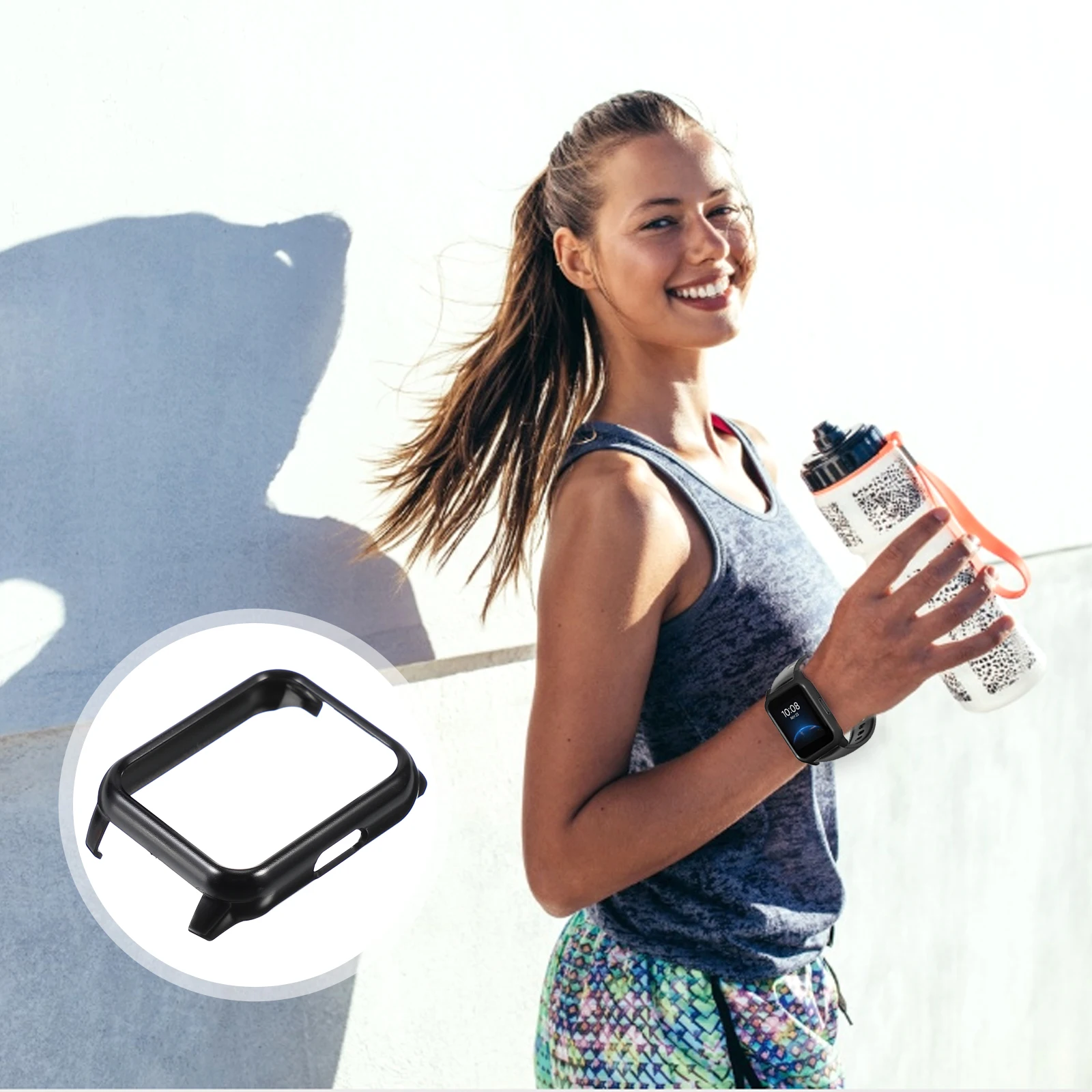 حافظة واقية للساعة الذكية، مادة الكمبيوتر، متينة وخفيفة الوزن، حماية كاملة لغطاء الساعة، حل تخزين متوافق مع B