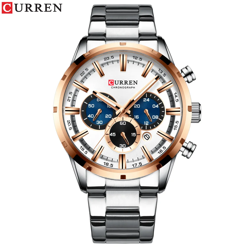 New Relogio Masculino CURREN Hot Fashion Mens Watches Top Brand Luxury Wrist Watch Quartz Clock Watch Men Waterproof Chronograph view 3