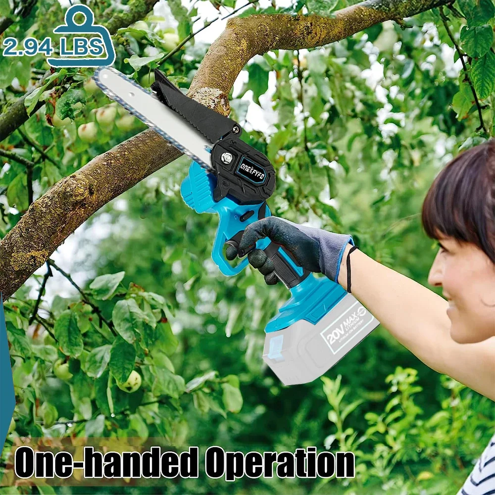 Brushless 6 Electric Mini Portable Chain Saw One-handed Circular Saw Pruning Gardening Woodworking for Makita 18V (NO Battery)