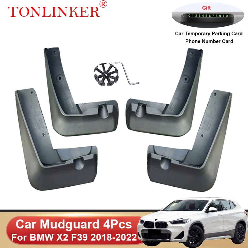 

TONLINKER Car Mudguard For BMW X2 F39 2018 2019 2020 2021 2022 Mudguards Splash Guards Front Rear Fender Mudflaps Accessories