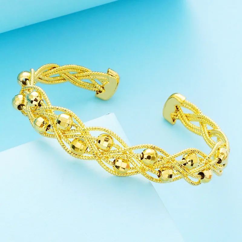 

Luxury 24K 9999 Pure Gold real gold Women's Woven Bracelet Hollow Bracelet Wedding Bracelet