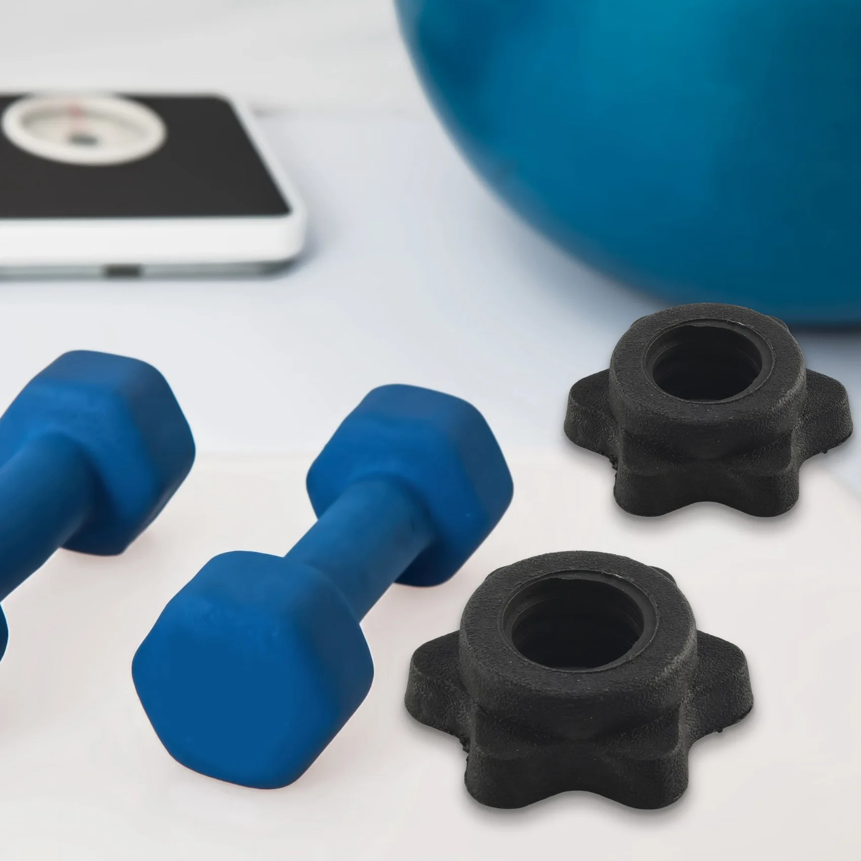 AEF6-4 Pairs Dumbbell Hex Nut,Dumbbell Rod Nut,Spinlock Collars For Barbells Bars Training Sports