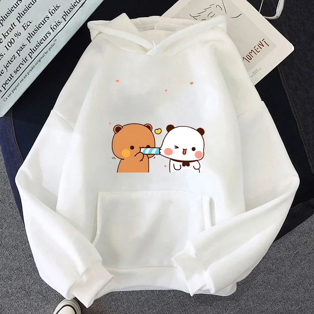 

Women's Hoodies Kawaii Bubu Dudu Love Sweatshirt Cute Bear and Panda Clothes Korean Winter Outfits Long Sleeve Casaul Men Coats