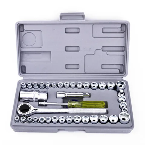 

40-Piece Sleeve Set Combination Tool Ratchet Wrench Auto Repair Machine Repair Sleeve Combination