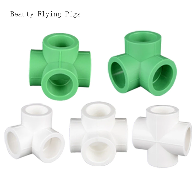 

10PCS PP-R Water Pipe Four-way Joint Water Pipe Fittings Three Dimensional Equal Diameter Four-way Joint Equal Diameter Cross