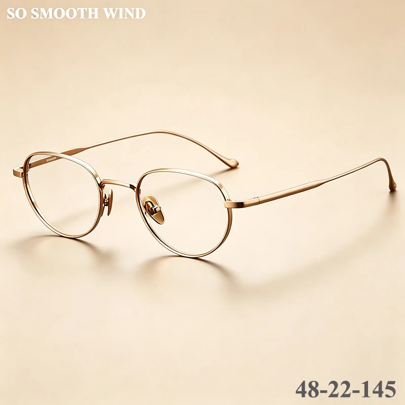 Glasses Frame Men Women Retro Design Ultralight Eyeglasses Handmade Blue Light Spectacles Eyewear Pure Titanium Small Oval Round