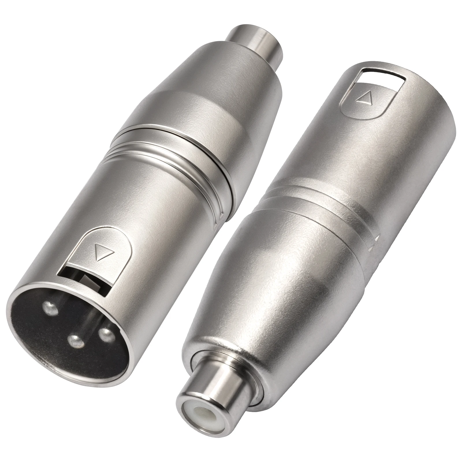XLR Male to RCA Female 3-Pin Balanced Nickel-Plated Metal Audio Adapter for Mixer Amplifier Active Speaker Recorder 2PCS