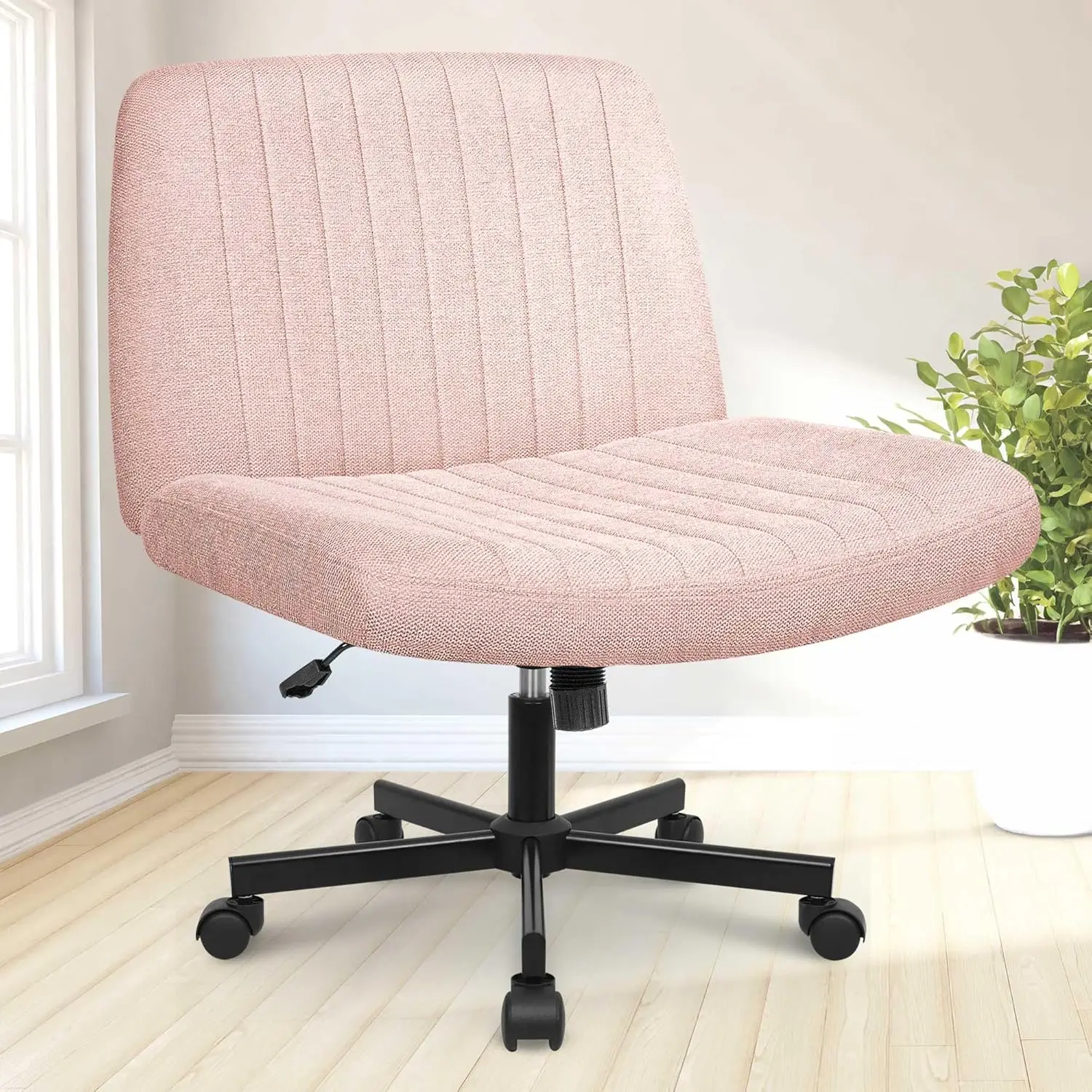 

Cross shaped chair, armless leg office desk and chair, modern ergonomic dressing chair with wheel rotation