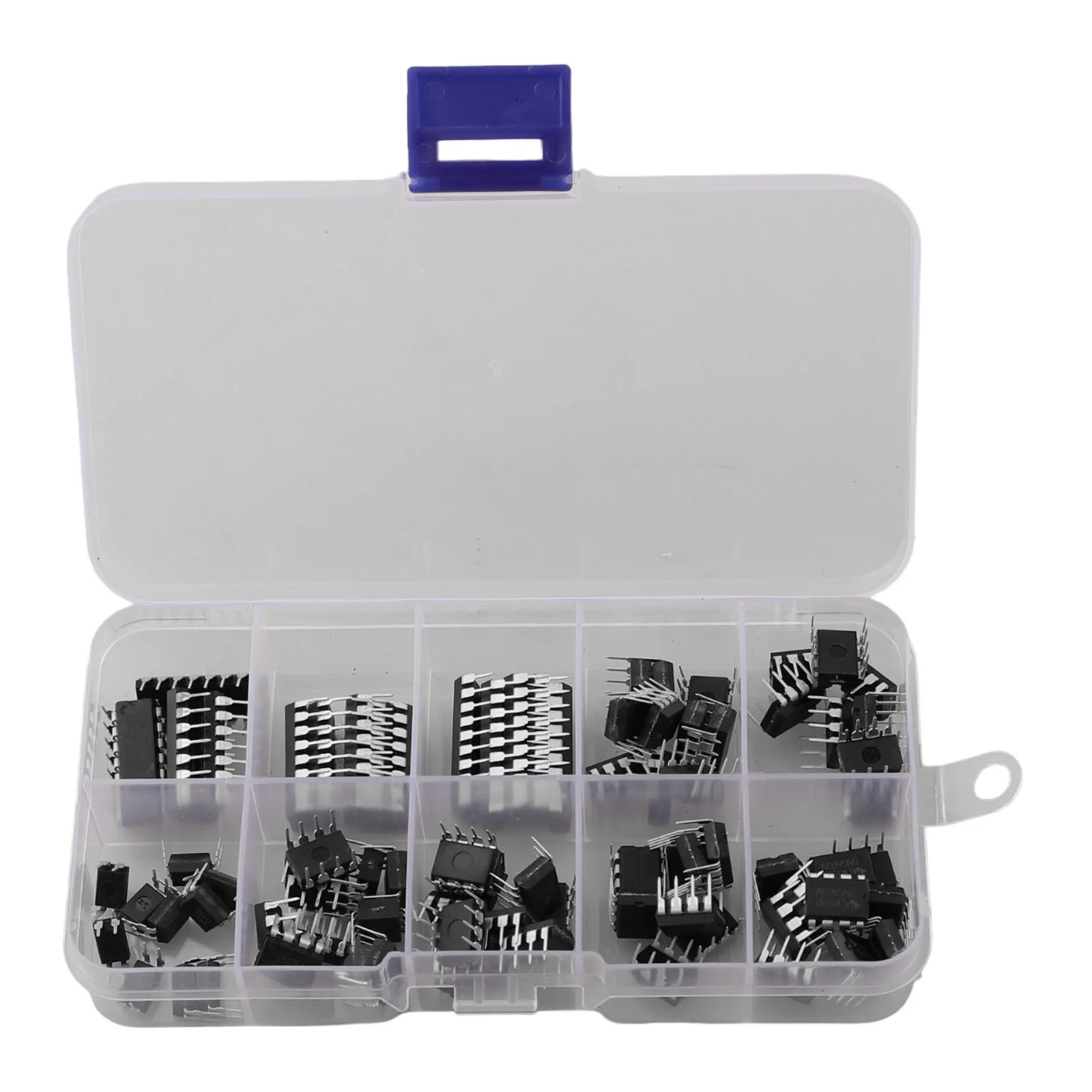 85-teiliges IC-Chip-Sortiment mit integrierter Schaltung, Chip-Sortiment-Set, DIP-IC-Sockel-Set für Opamp Single Precision Timer