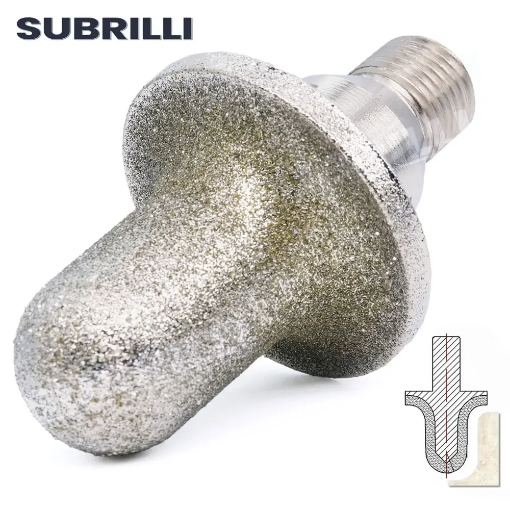 

SUBRILLI Diamond Router Bit Electroplated Stone Profile Wheel With 1/2Gas CNC Cutter Bit For Granite Marble