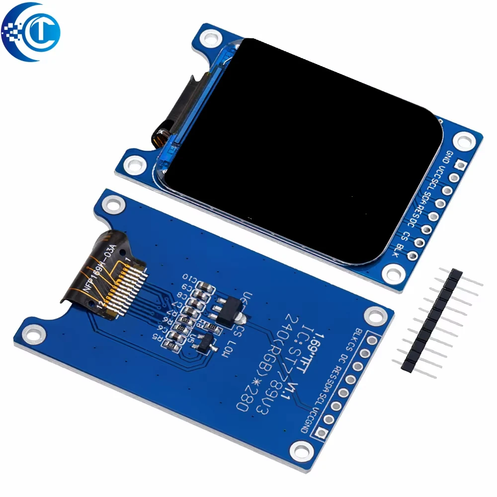 Module d'affichage TFT couleur 1,69" - Écran LED LCD HD IPS (240X280), interface SPI avec contrôleur ST7789, parfait pour Arduino