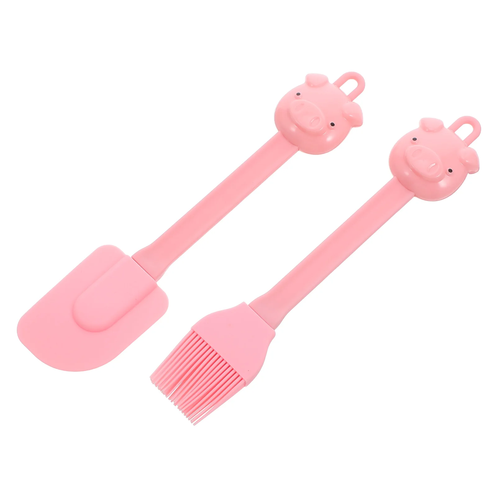 

1Set Cartoon Pig Shape Silicone Baking Tools Kids Brush Scraper Resistant Multifunctional Easy Storage