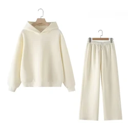 TRAF ZR Minimalist Sets Long Sleeve Hoodies Set Elegant Casual Women's Set Ensemble 2piece Femme Autumn Outfits Y2k Outfit Sets