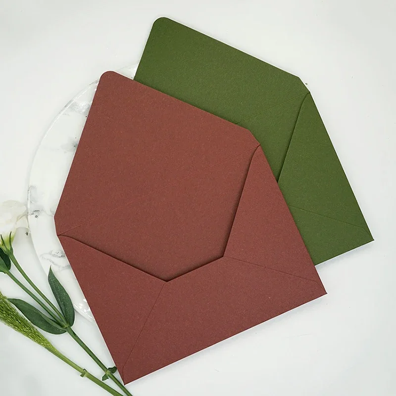 봉투 녹색 10 개/몫 두꺼운 270g 고급 비즈니스 용품 엽서 19x14cm 결혼식 초대장을위한 봉투 선물 상자