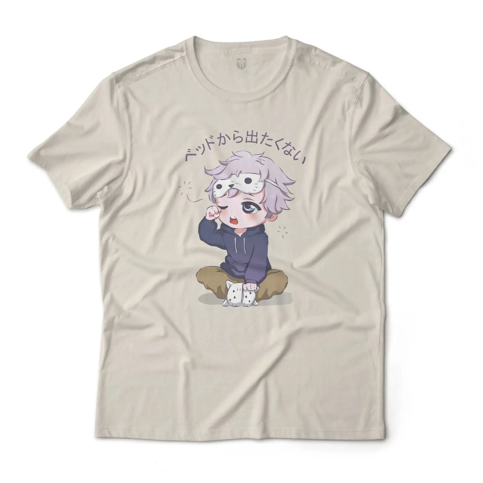 

Cute Chibi Sleepy Anime Boy Art Graphic T-Shirt Lightweight Tee Unisex