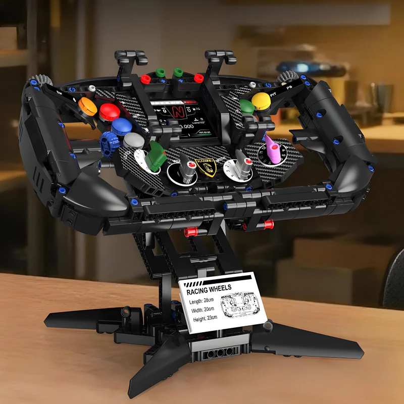 

LBN Formula racing car Steering wheel Building blocks Technology Machinery MOC Sports car assembly model Phone holder Creative