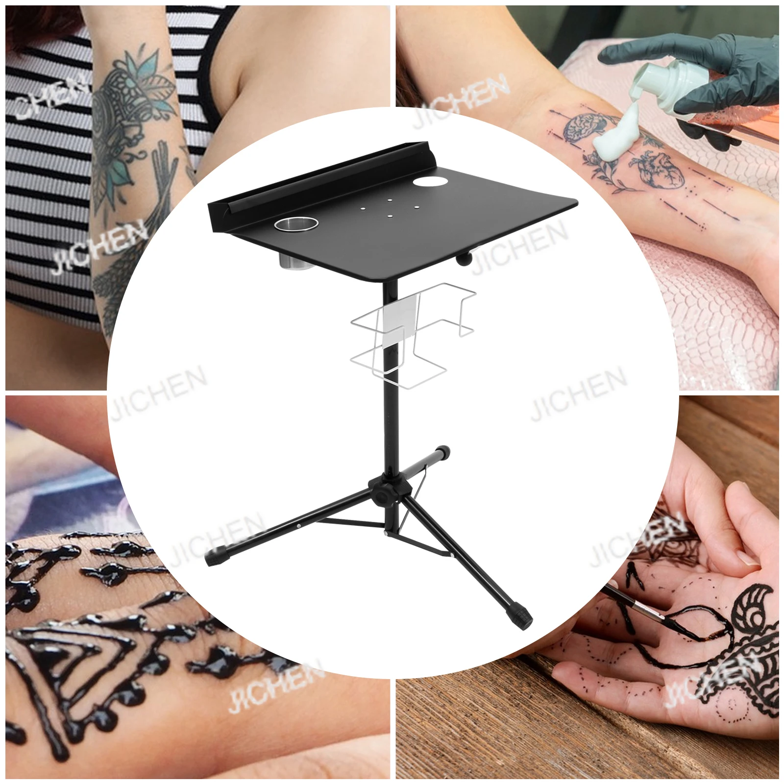 Table basse Mobile réglable, Station de travail pour tatouages en métal, Mini support de tatouage, mobilier de bureau minimaliste moderne