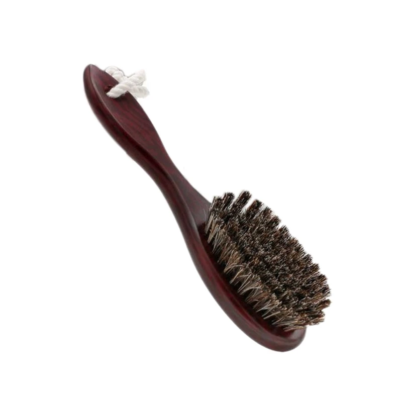 Horse Hair Wave Hair Beard Brush Hair Comb Wooden Handle Curved Comb Men Natural Hair Combs Hair Styling Tools